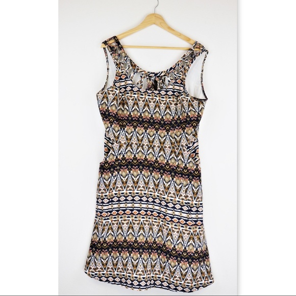 Miss Me Sleeveless Dress Tribal Pattern Size L - Picture 2 of 8